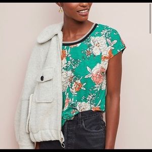 Anthropologie Postmark Yardley Floral Crop Tee